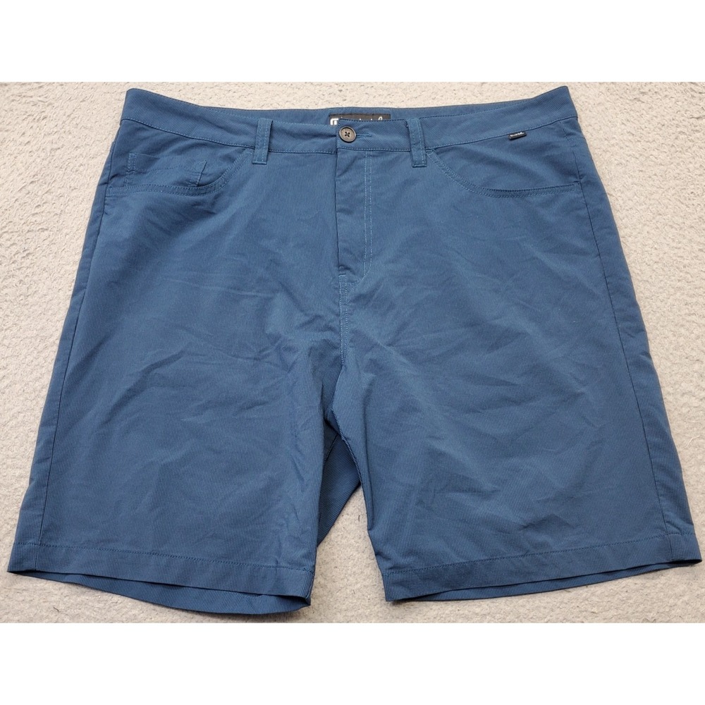 Travis‎ Mathew Golf Performance Shorts Mens 38 Blue High Rise Stretch Black Tab
